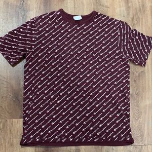 Champion| Heritage All Over Script Maroon T-Shirt